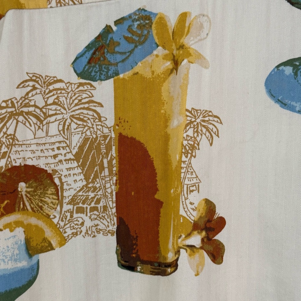 AFTCO Bluewater Tiki Cocktails Hawaiian Shirt Cotton Rayon Handcrafted USA Large - Picture 4 of 15